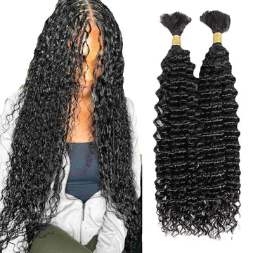 Human Braiding Hair Boho Braids Bulk Deep Wave Curly No Weft Brazilian