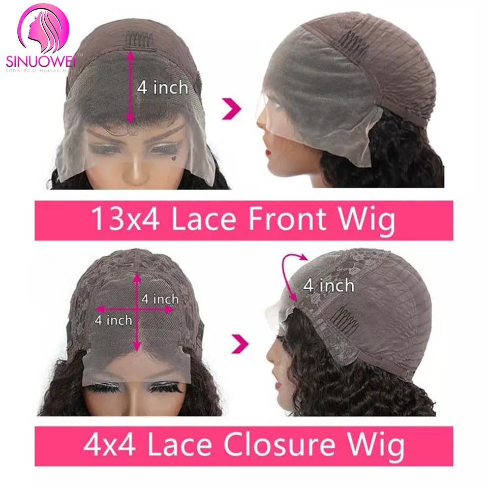 Body Wave Short Bob Wigs Human Hair, 13x4 Transparent Lace Front Brazilian