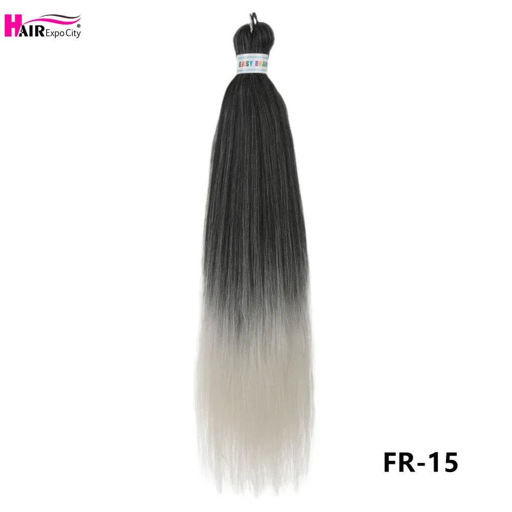Easy Braids 26Inch Synthetic Jumbo Braids Hair Extensions Ombre Colorful Braiding Hair Pre Stretched