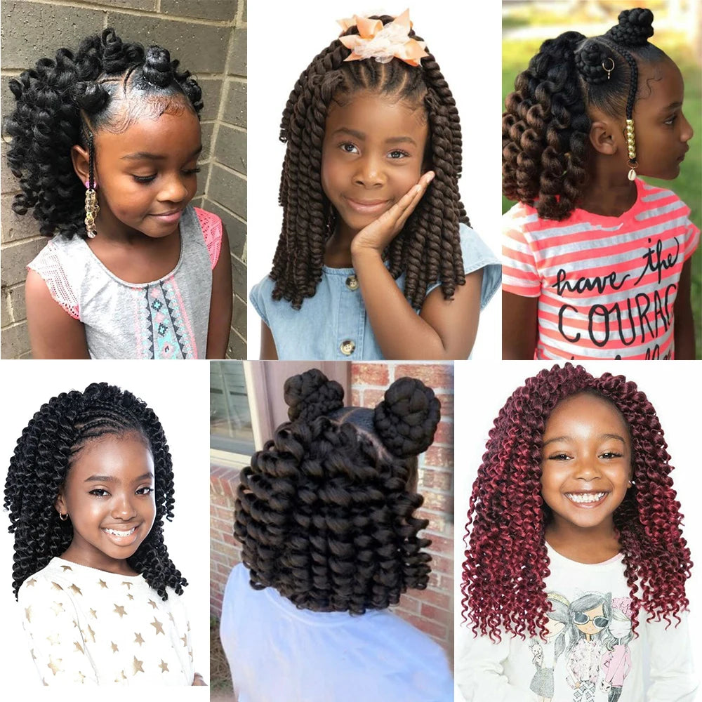Synthetic Ombre Jumpy Wand Curl Crochet Braids Jamaican Bounce For Africa Braiding Hair Extensions Pre-Twisted