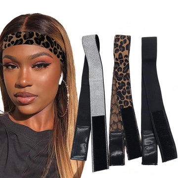 Wig Elastic Band Silvery Leopard Black Lace Melting Laying Edges Down Meling