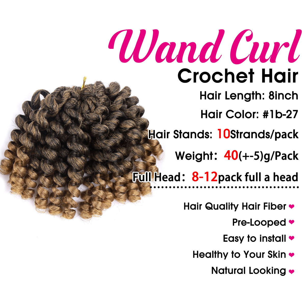 Synthetic Ombre Jumpy Wand Curl Crochet Braids Jamaican Bounce For Africa Braiding Hair Extensions Pre-Twisted