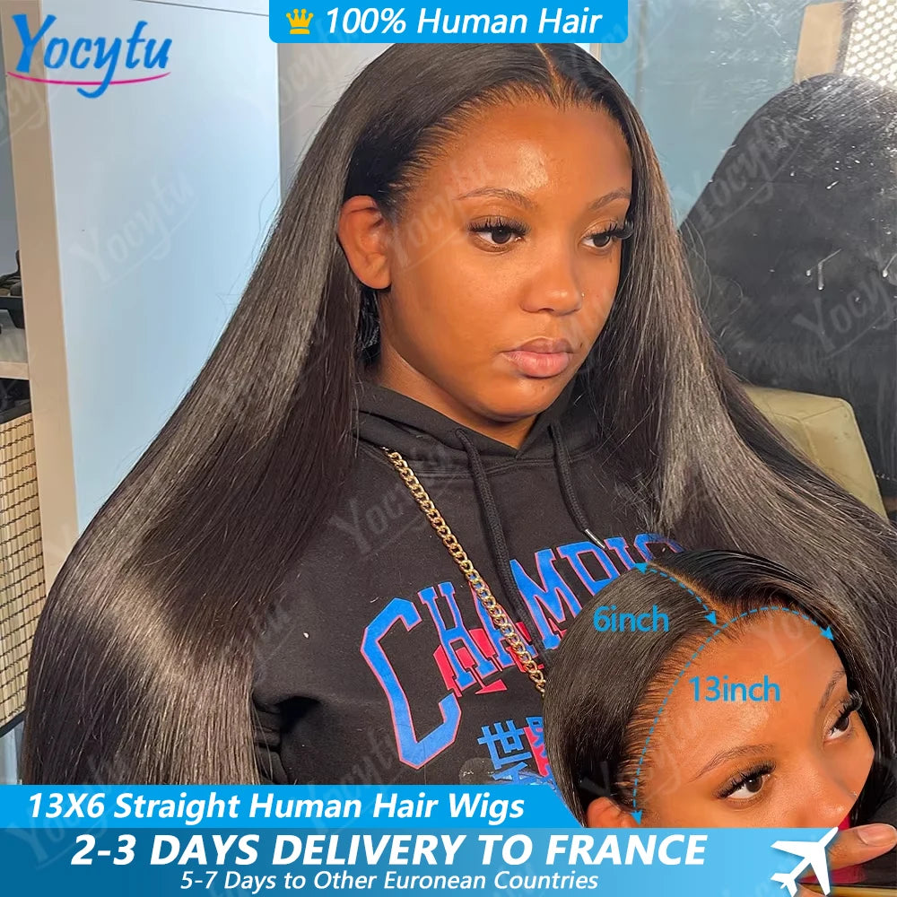 30Inch Lace Front Wig Human Hair HD, 13x6 Peruvian Days Delivery France