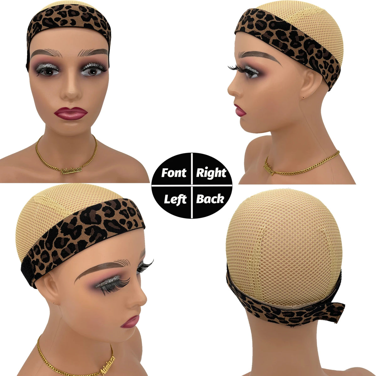 Wig Elastic Band Silvery Leopard Black Lace Melting Laying Edges Down Meling