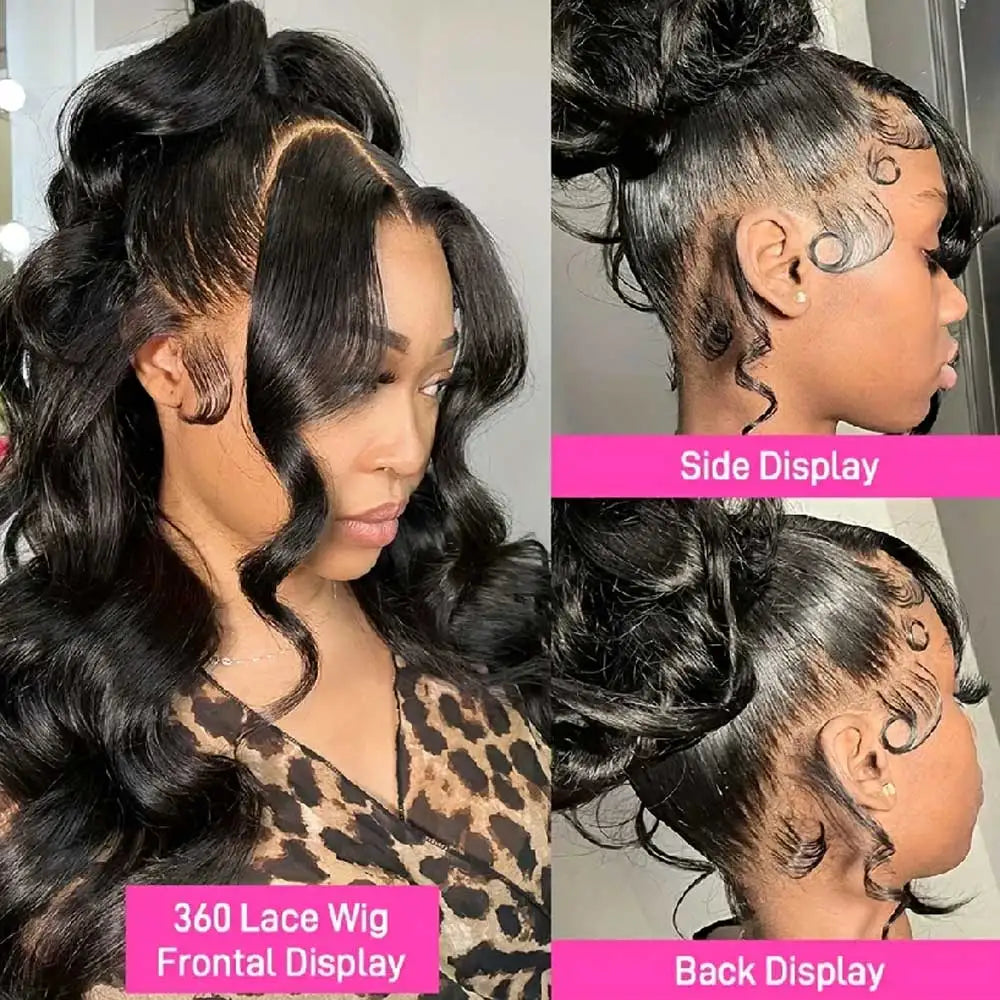 Lace Front Wigs Human Hair Drawstring Pre Plucked Hidden Strap HD Full