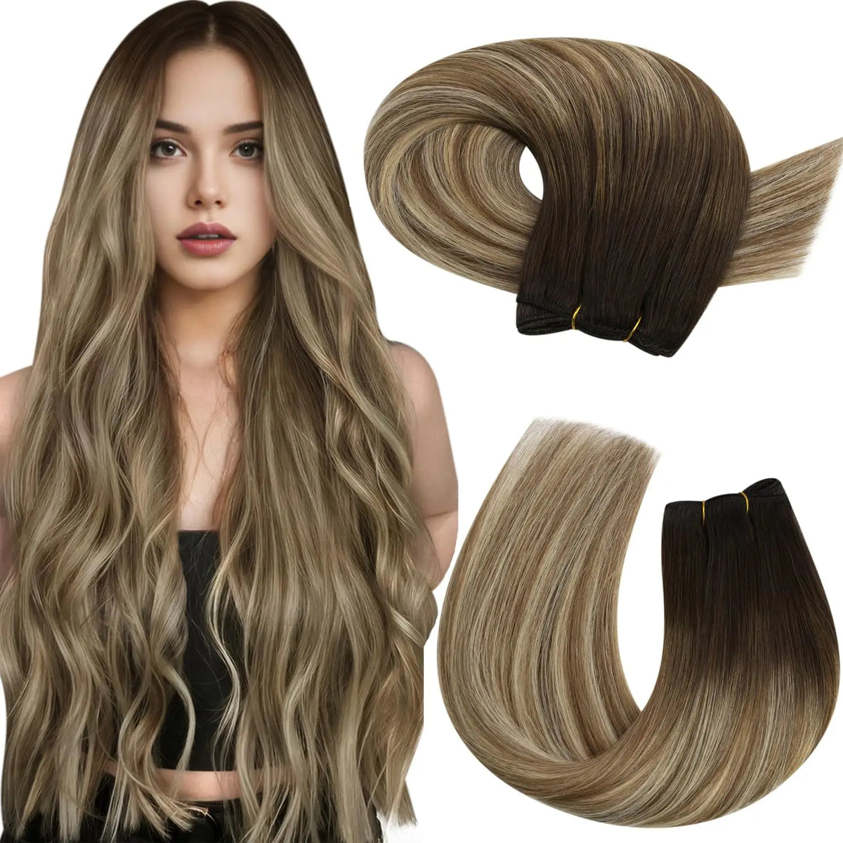 Brazilian Human Hair Wefts, Machine Weft Remy Straight Sew-In Bundles 100g