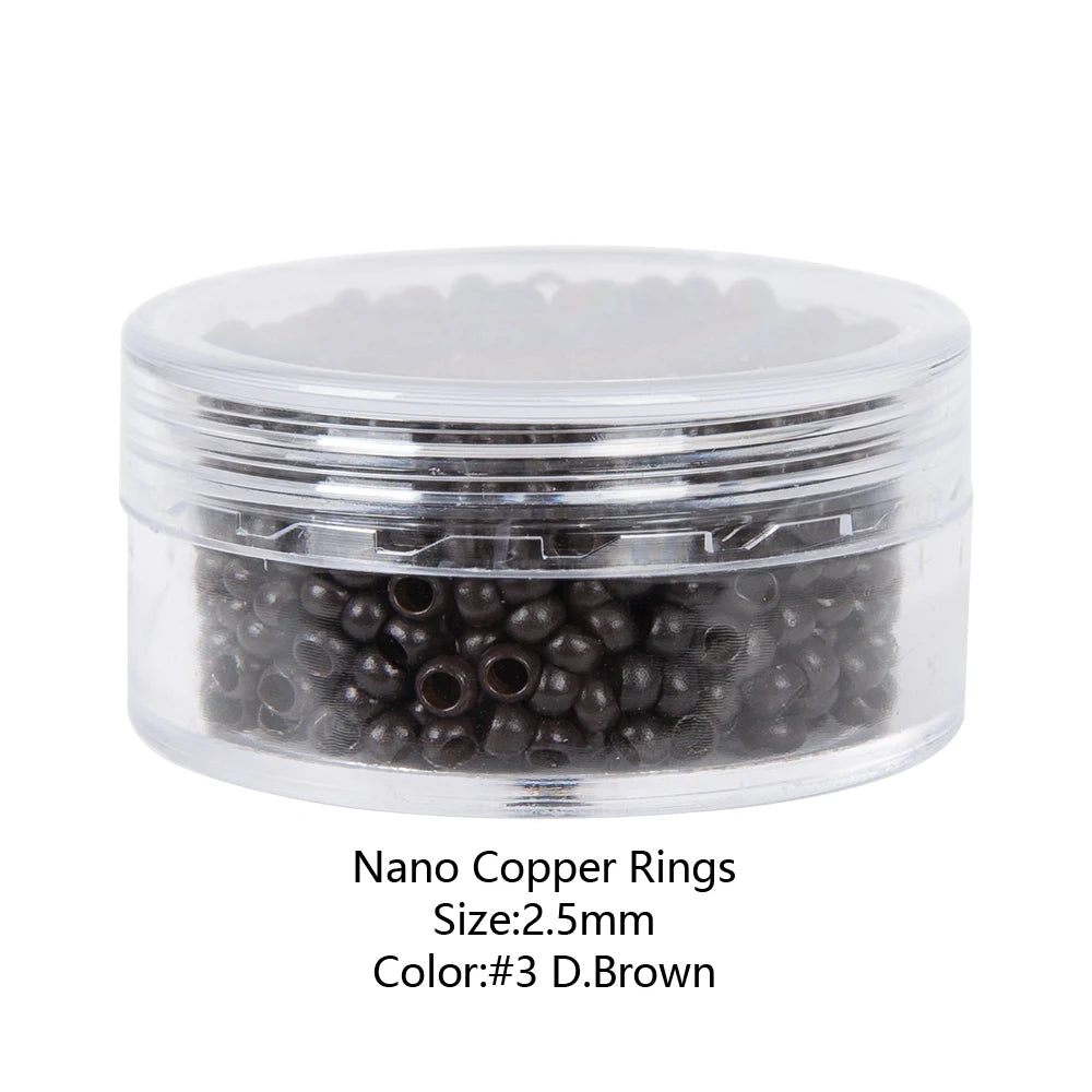 Nano Micro Links Rings Hair Extensions Beads Copper Human 2.5*1.5*2Mm Ring