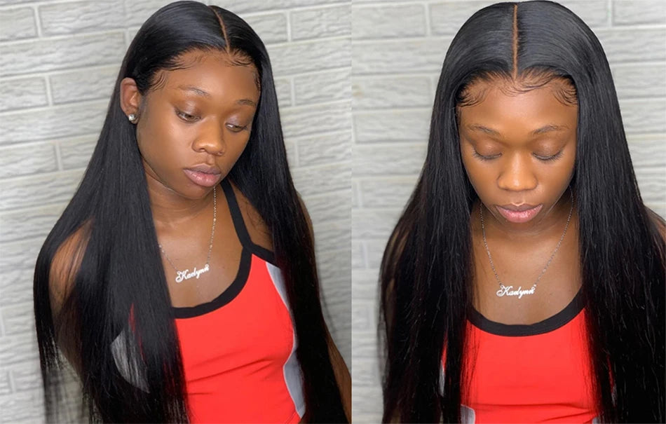 Wear Go Glueless Human Hair Wigs Pre Plucked Brazilian Straight, 13x4 HD