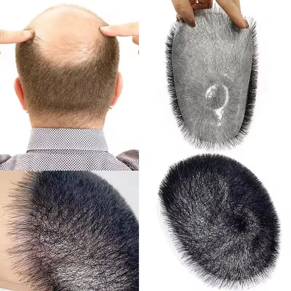 6x8 Short Buzz Cut Hair Toupee 17A Thin Skin PU Human System