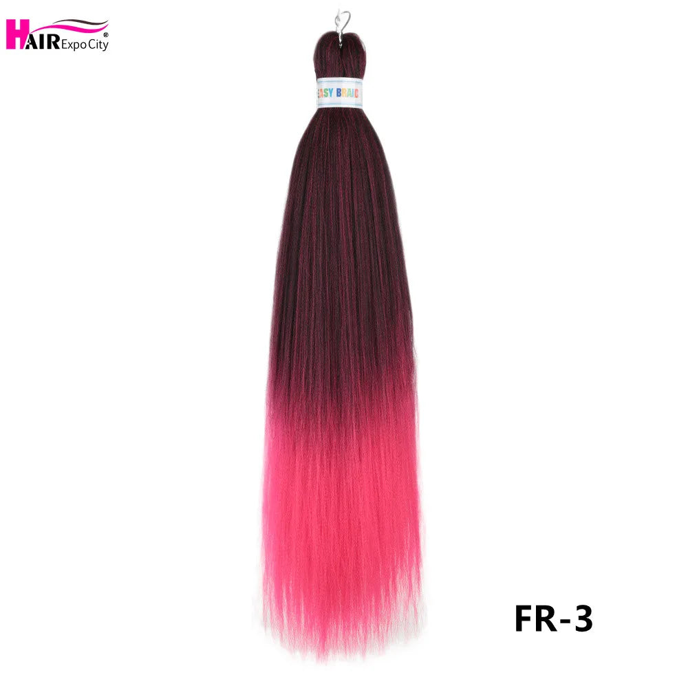 Easy Braids 26Inch Synthetic Jumbo Braids Hair Extensions Ombre Colorful Braiding Hair Pre Stretched