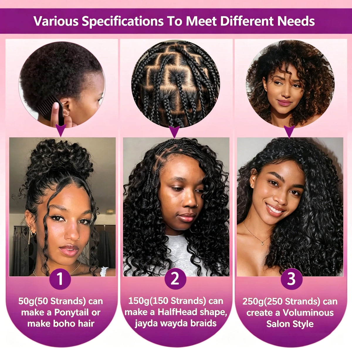 Invisible Knots Feather Crochet Hair Deep Wave Curly Pre Separated Human Looped