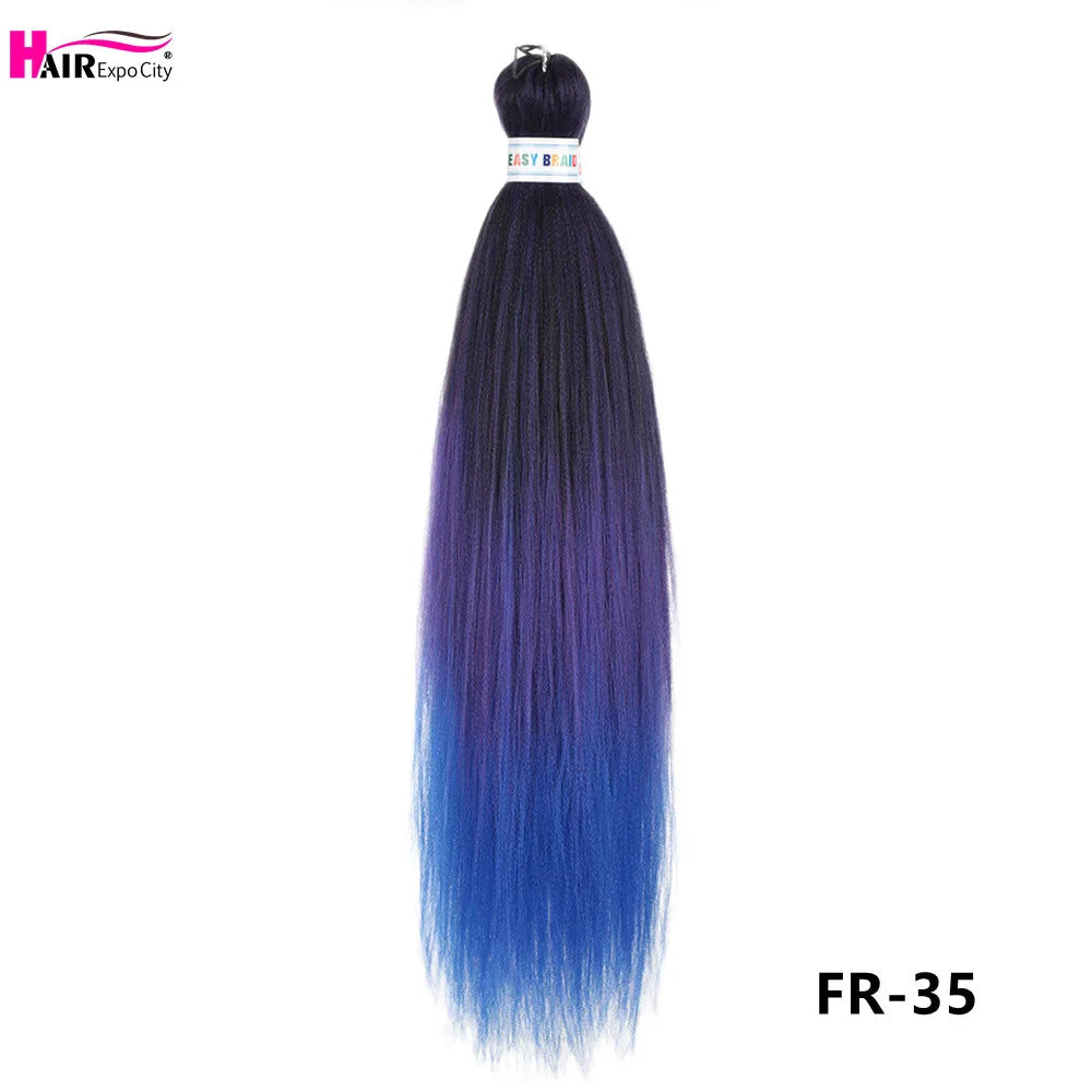 Easy Braids 26Inch Synthetic Jumbo Braids Hair Extensions Ombre Colorful Braiding Hair Pre Stretched