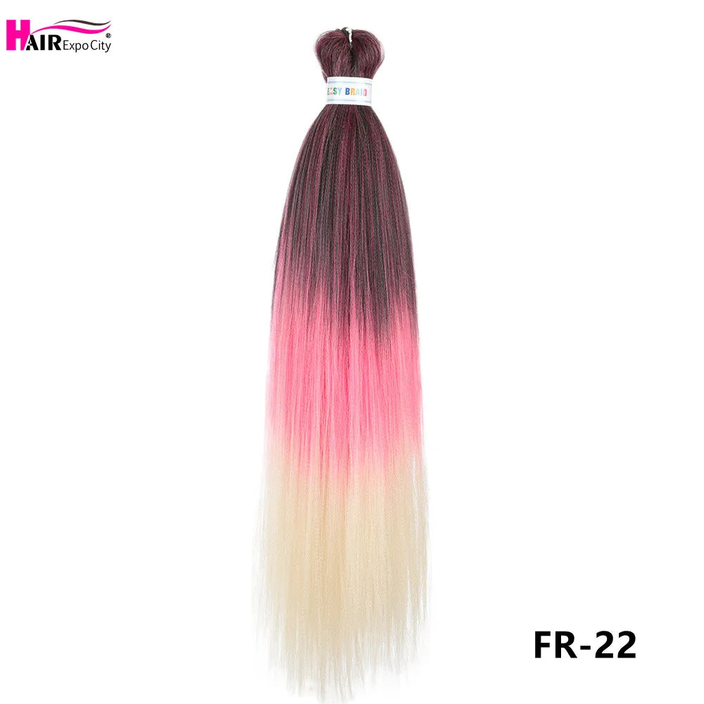 Easy Braids 26Inch Synthetic Jumbo Braids Hair Extensions Ombre Colorful Braiding Hair Pre Stretched