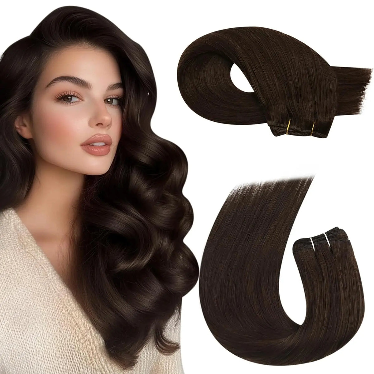 Brazilian Human Hair Wefts, Machine Weft Remy Straight Sew-In Bundles 100g