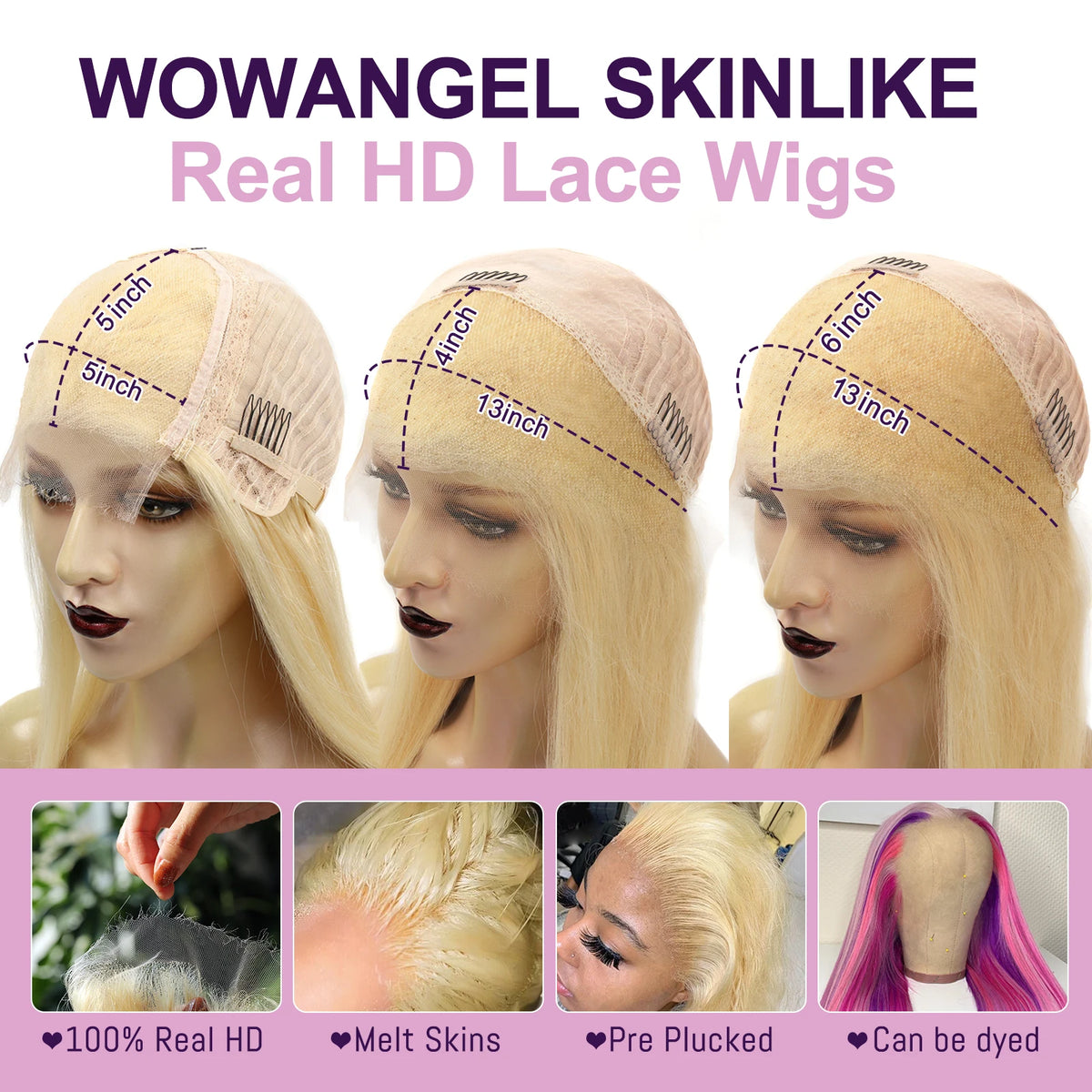 613 HD Lace Frontal Wig, 13x6 Full Front Straight Human Hair Pre