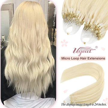 Micro Loop Human Hair Extensions Balayage Blonde 50Gram/Set 1G/S Natural Link Fusion