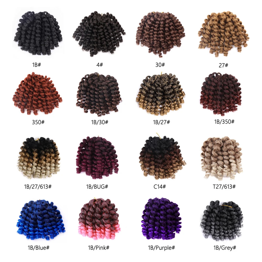 Synthetic Ombre Jumpy Wand Curl Crochet Braids Jamaican Bounce For Africa Braiding Hair Extensions Pre-Twisted