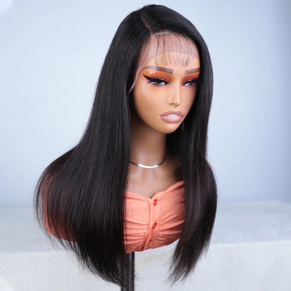 Natural Straight Human Hair Lace Front Wig, 13x6x1, Side Part