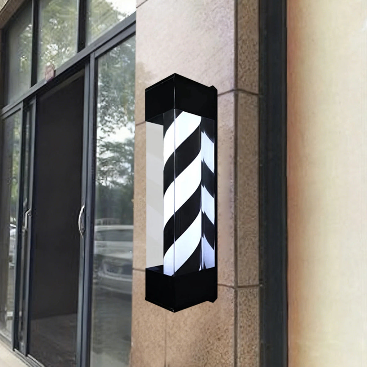 20W Barber Pole Light Traditional Hair Salon Open Sign Classic Hairdressing Rainproof