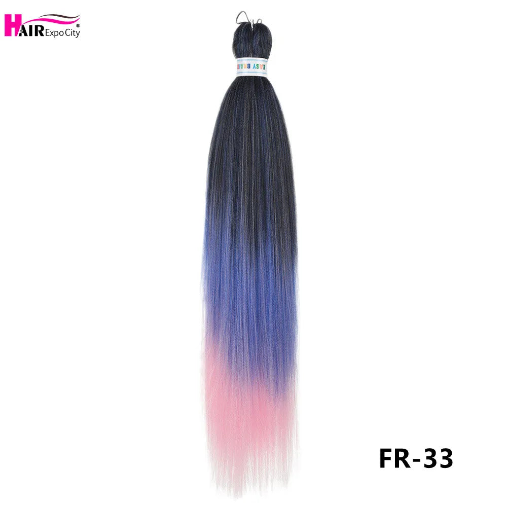 Easy Braids 26Inch Synthetic Jumbo Braids Hair Extensions Ombre Colorful Braiding Hair Pre Stretched