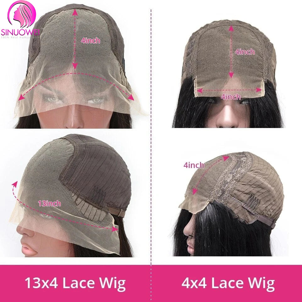 Body Wave Short Bob Wigs Human Hair, 13x4 Transparent Lace Front Brazilian