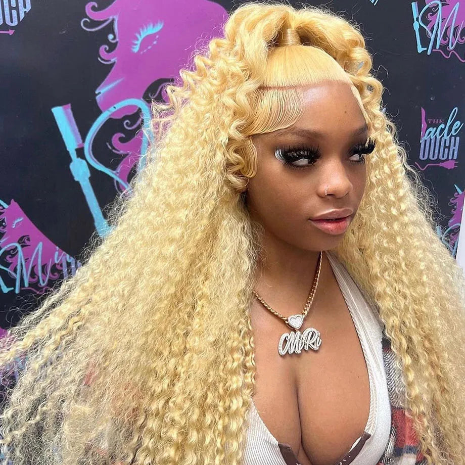613 HD Lace Frontal Wig, 13x6 Deep Wave Front Human Hair Blonde
