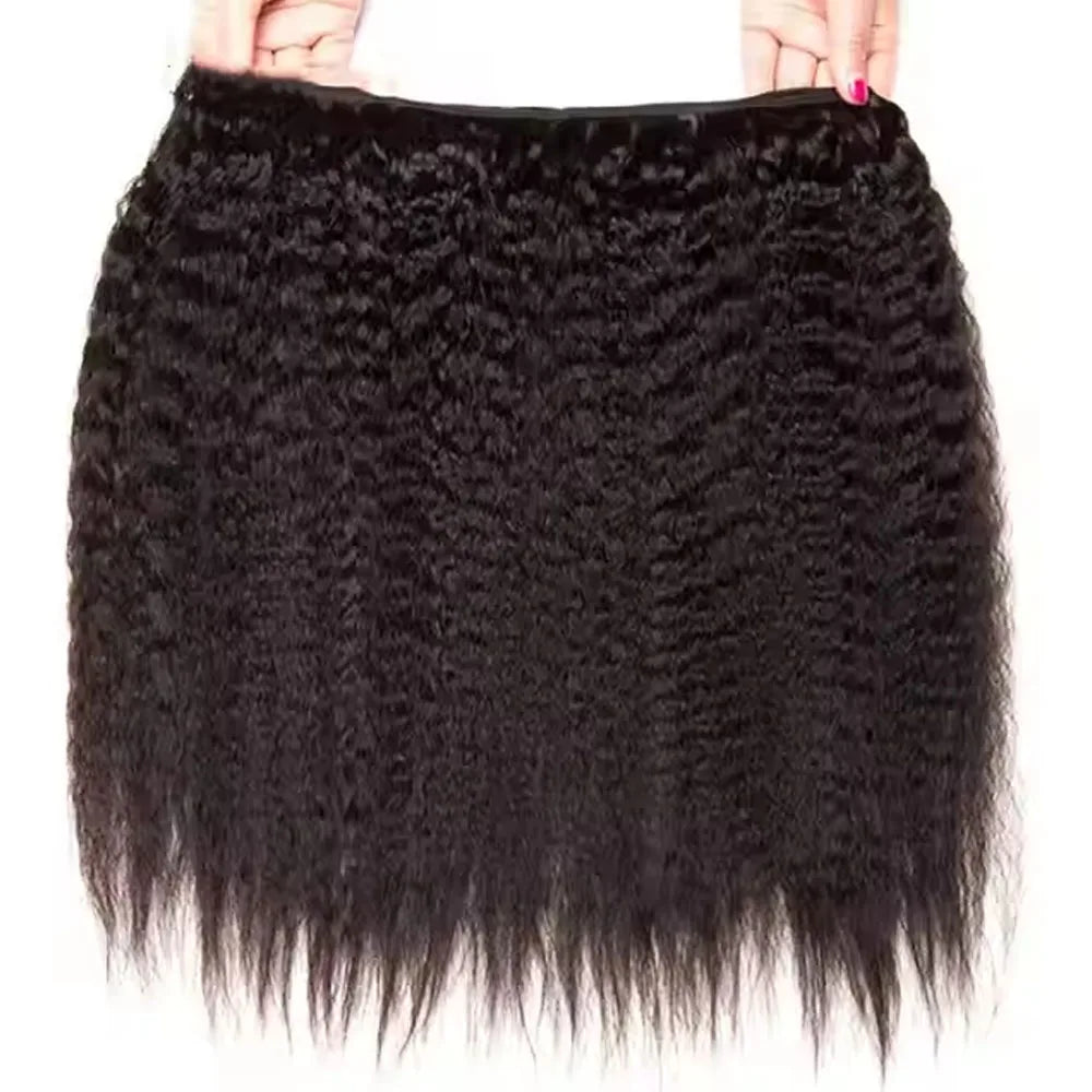 Kinky Straight Bundles Human Hair Double Drawn Vietnamese Extension Yaki Raw Weave