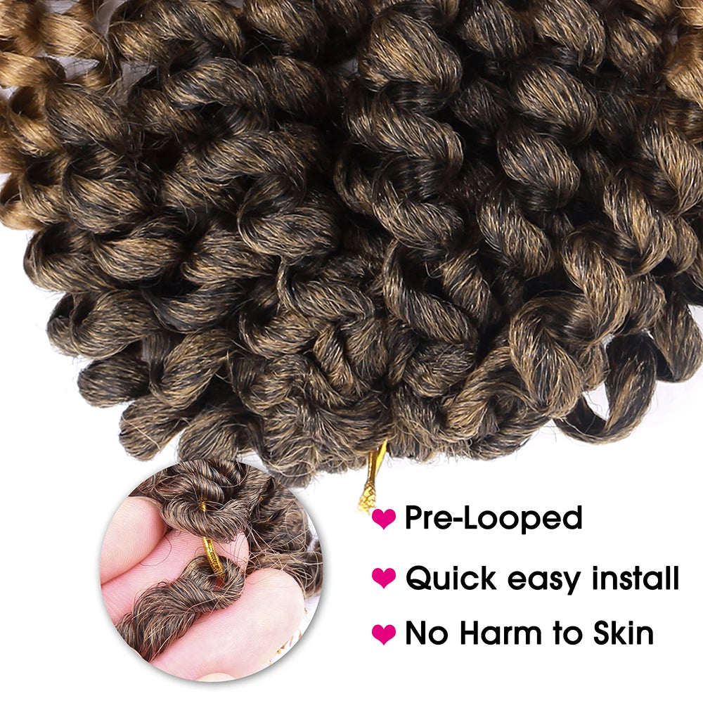 Synthetic Ombre Jumpy Wand Curl Crochet Braids Jamaican Bounce For Africa Braiding Hair Extensions Pre-Twisted