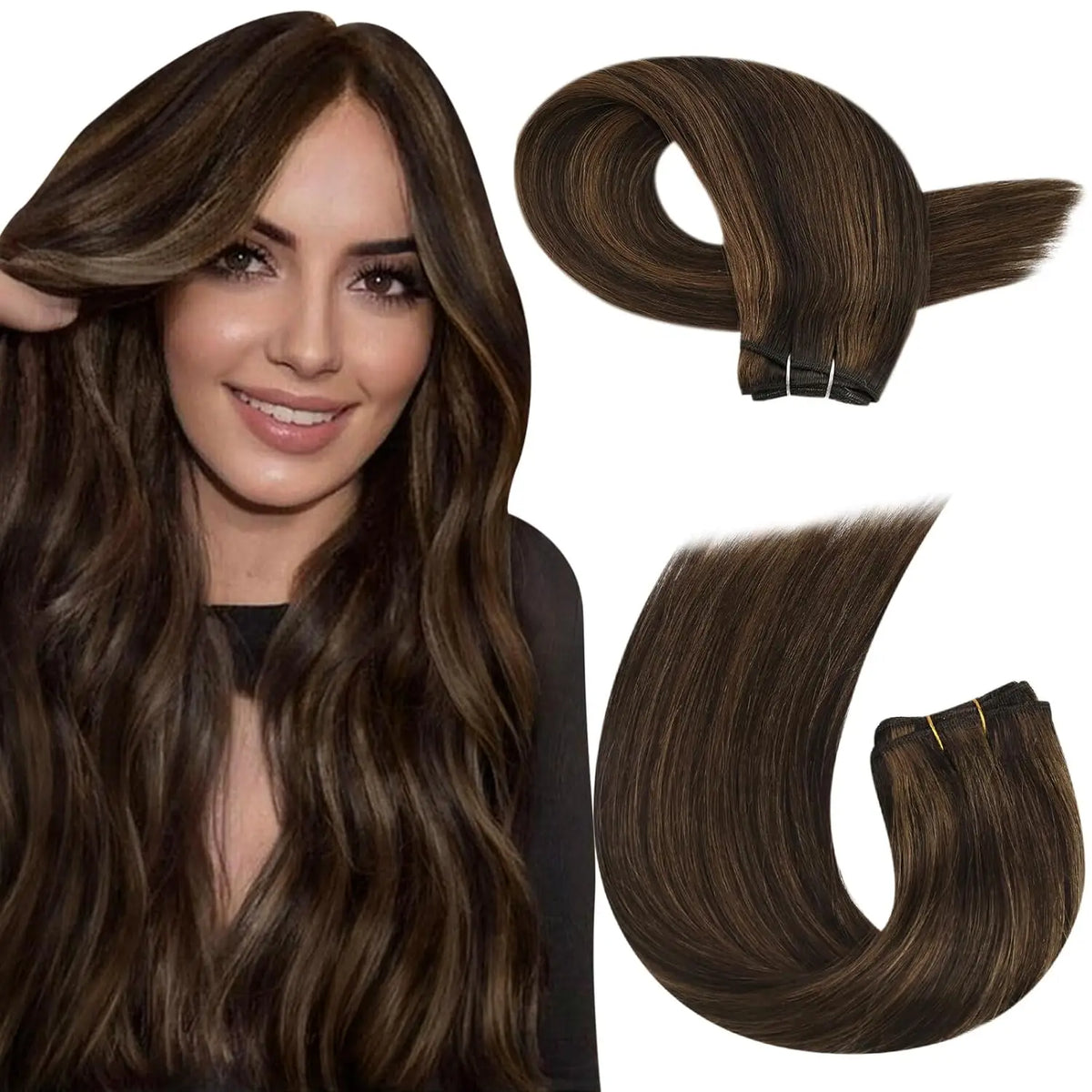 Brazilian Human Hair Wefts, Machine Weft Remy Straight Sew-In Bundles 100g