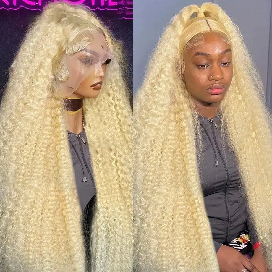 613 HD Lace Frontal Wig, 13x6 Deep Wave Front Human Hair Blonde