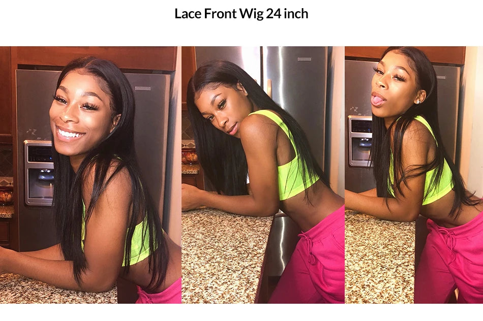 Wear Go Glueless Human Hair Wigs Pre Plucked Brazilian Straight, 13x4 HD