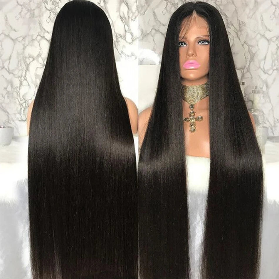 Wear Go Glueless Human Hair Wigs Pre Plucked Brazilian Straight, 13x4 HD