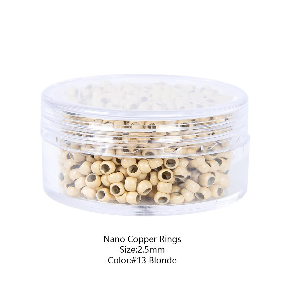 Nano Micro Links Rings Hair Extensions Beads Copper Human 2.5*1.5*2Mm Ring