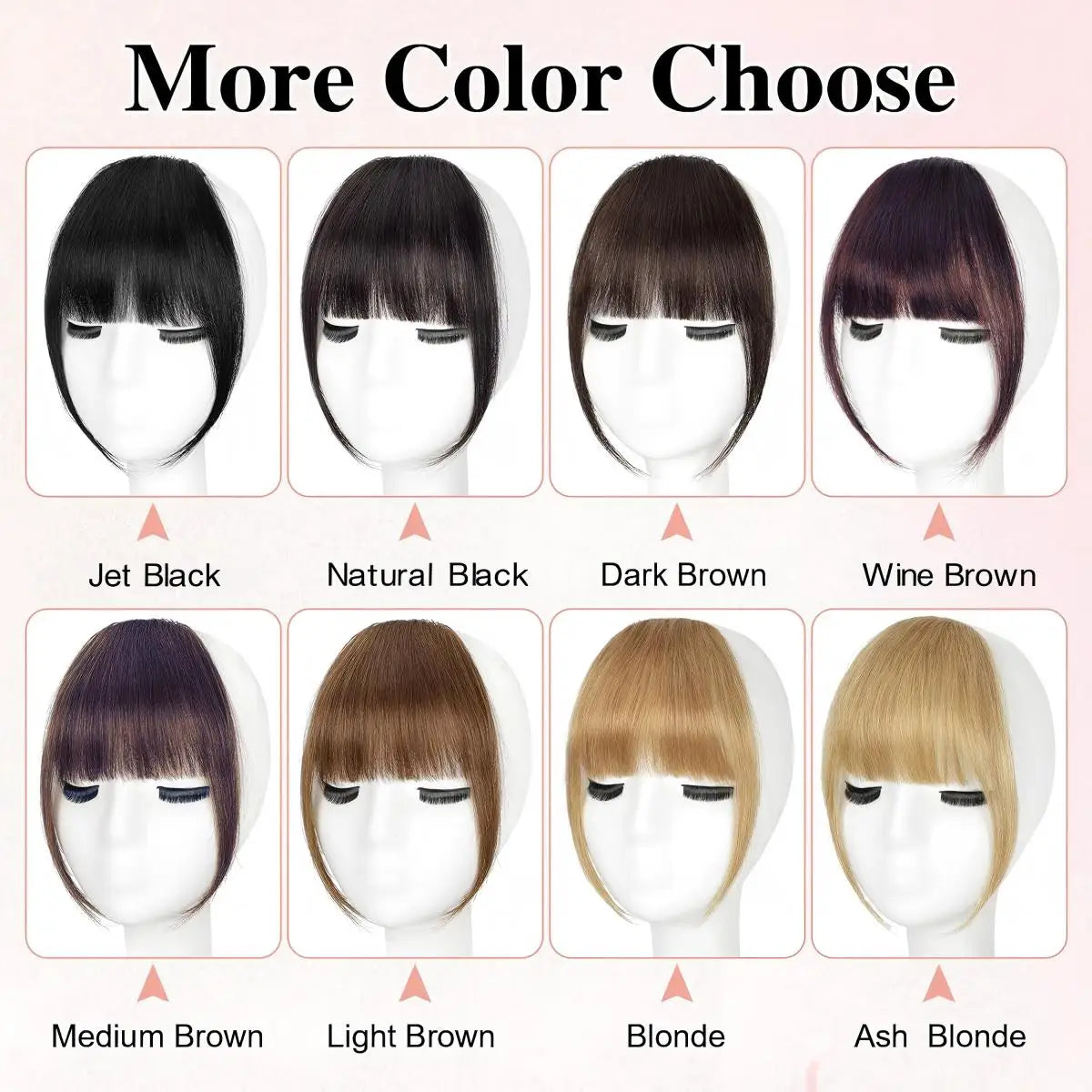 Wispy Curtain Bangs, 100% Human Hair Light French Air Temples Clip in