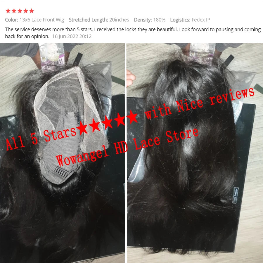 Straight Human Hair 13x6 HD Lace Frontal Wig, 250% Density, Melt Skin