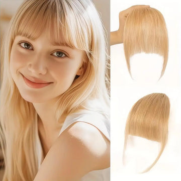 Wispy Curtain Bangs, 100% Human Hair Light French Air Temples Clip in