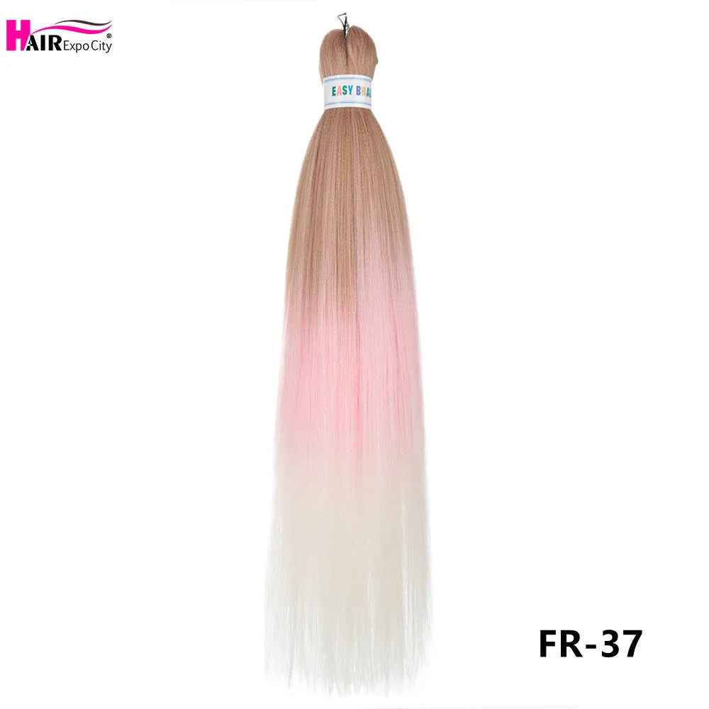 Easy Braids 26Inch Synthetic Jumbo Braids Hair Extensions Ombre Colorful Braiding Hair Pre Stretched