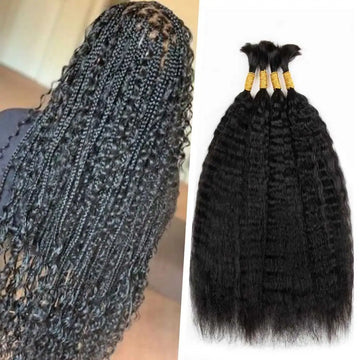 Human Hair Bulk Braiding No Weft Kinky Straight Wet Wavy 100g Yaki