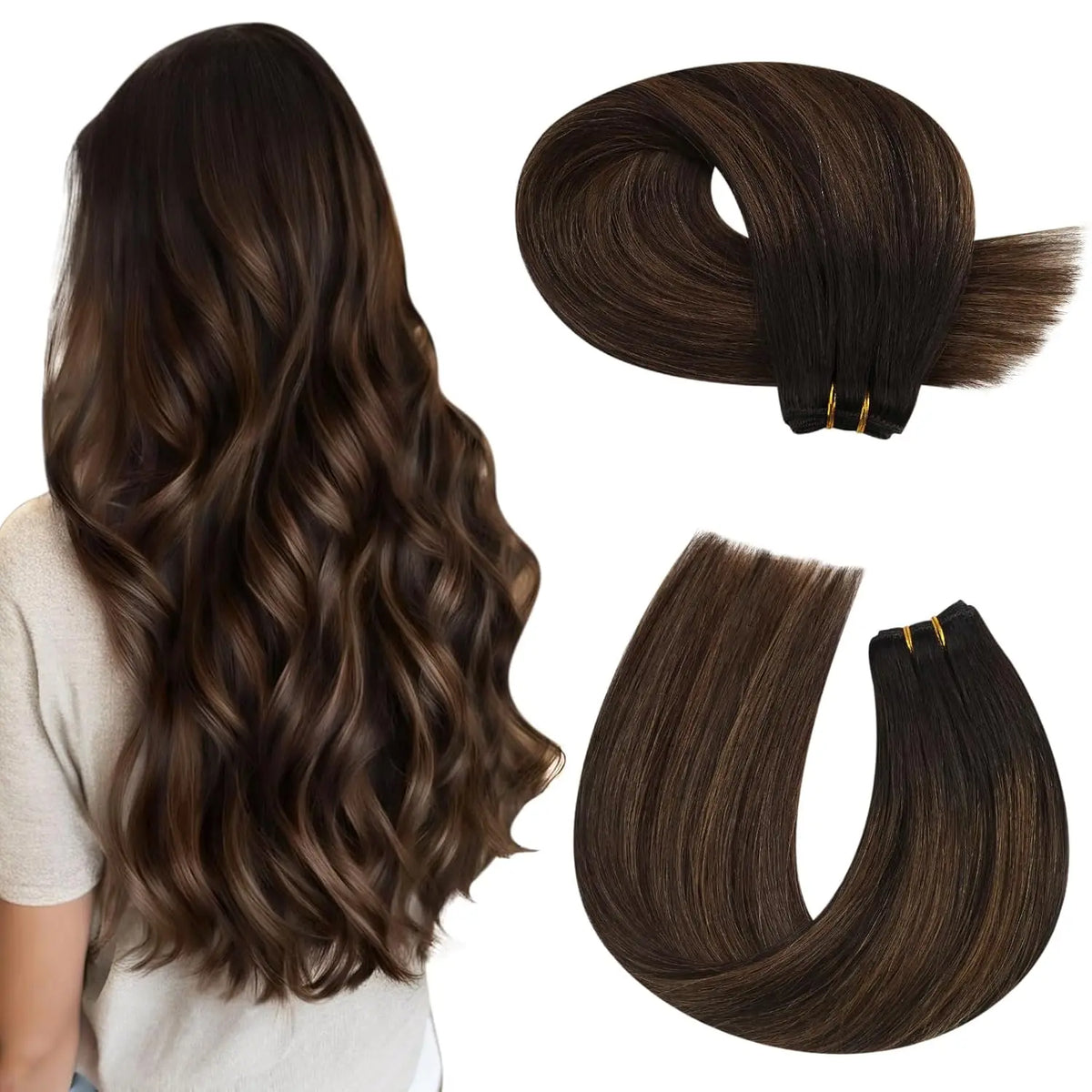Brazilian Human Hair Wefts, Machine Weft Remy Straight Sew-In Bundles 100g