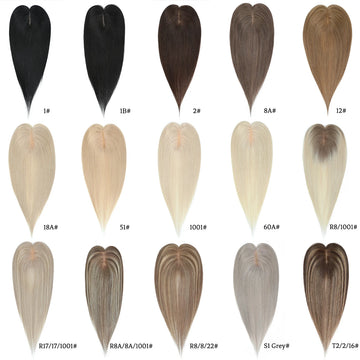 Straight Remy Human Hair Topper, 7x11cm PU Injection Skin Hairline Cover
