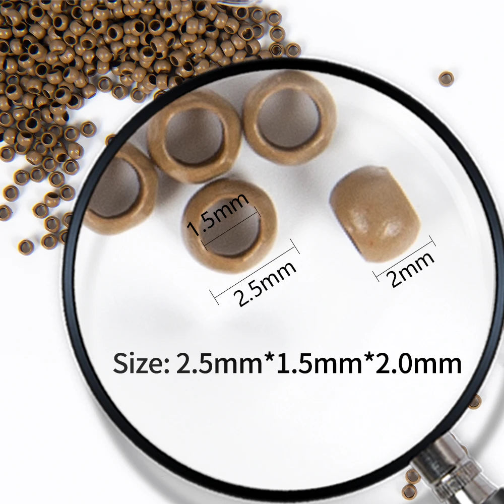 Nano Micro Links Rings Hair Extensions Beads Copper Human 2.5*1.5*2Mm Ring