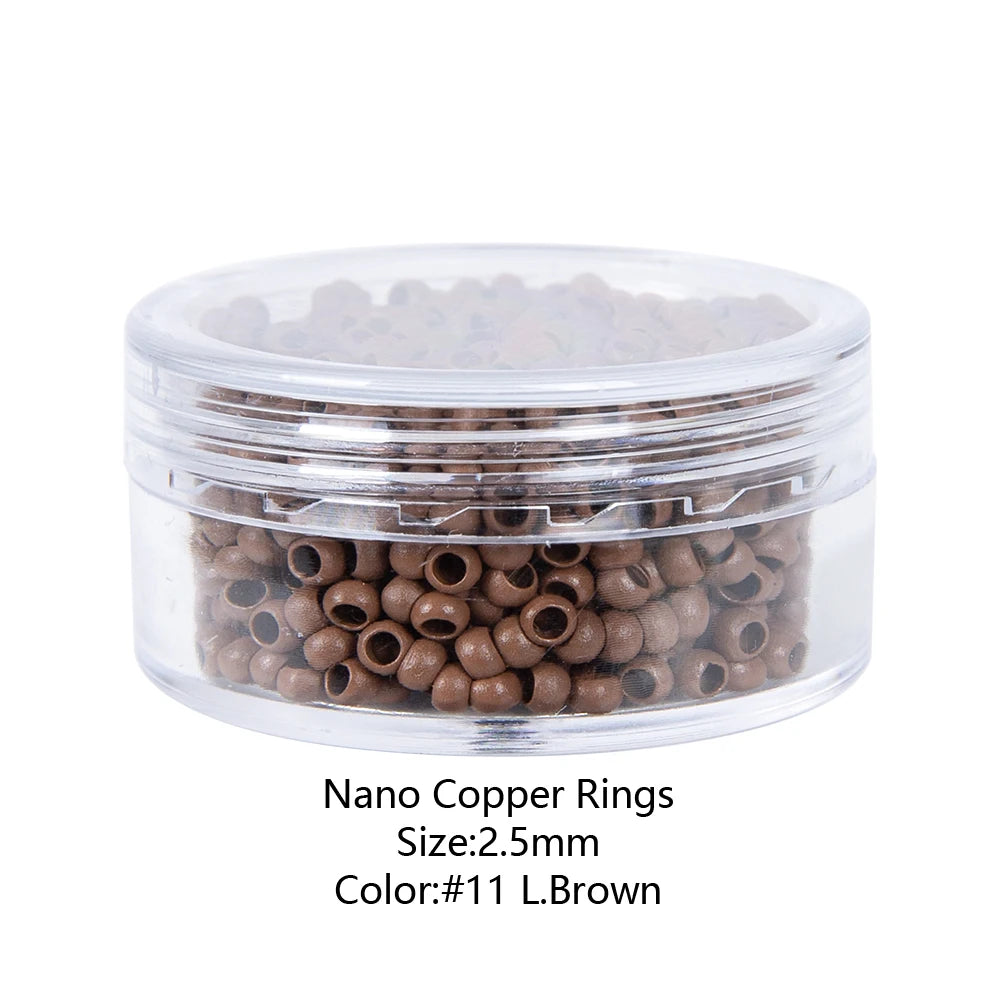 Nano Micro Links Rings Hair Extensions Beads Copper Human 2.5*1.5*2Mm Ring