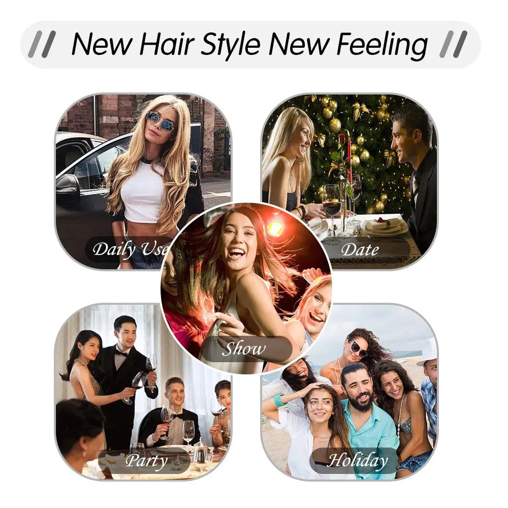 Invisible Halo Hair Extensions Real Human Hair Fish Wire Adjustable Band Secret Clip-in Extension Chocolate Brown