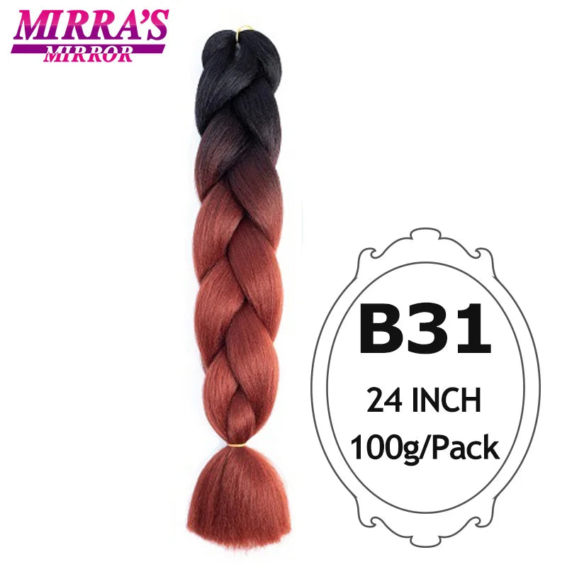 Ombre Jumbo Braiding Hair, Synthetic, 24 Inch, 6-Pack