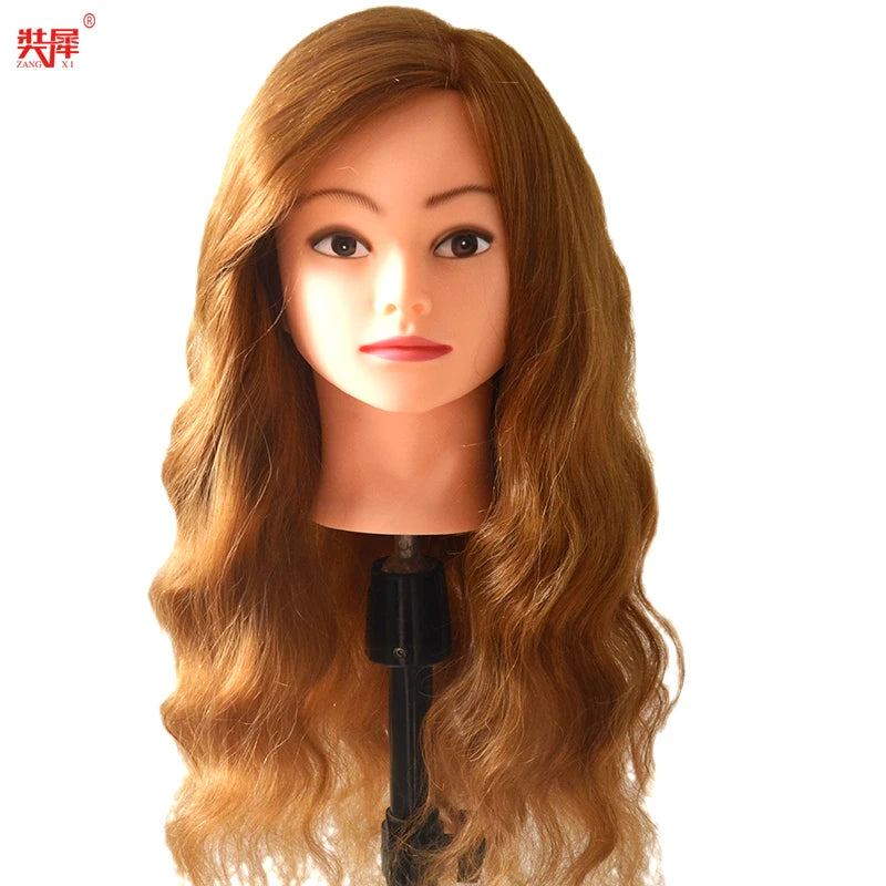 85%Real Hair Doll Head Hairstyle Hairdressing Professional Mannequin Styling To Practice Curl