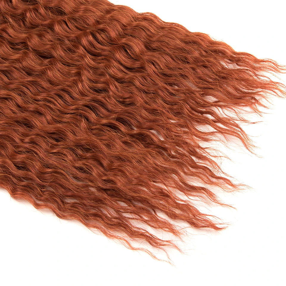 Synthetic Twist Crochet Curly Hair Water Wave Braid Ombre Blonde Brown Deep