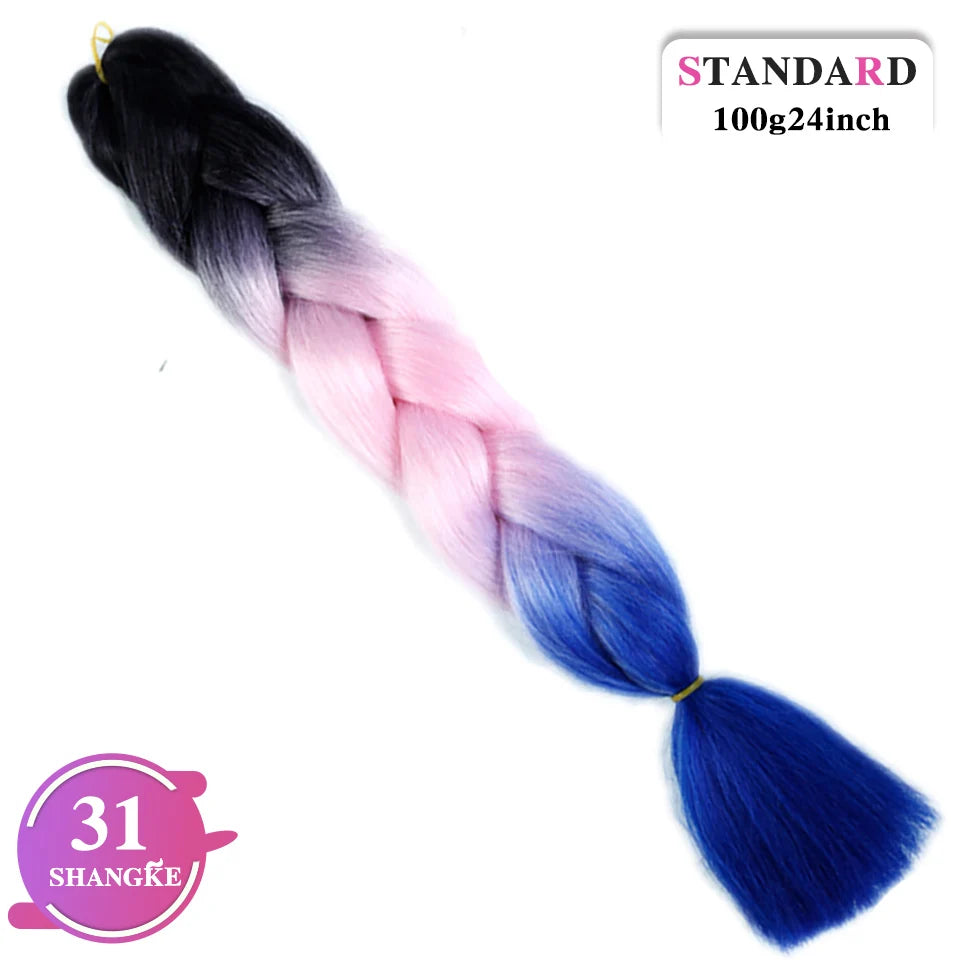 Rainbow Weaving Hair Extensions Synthetic Professional Large Color