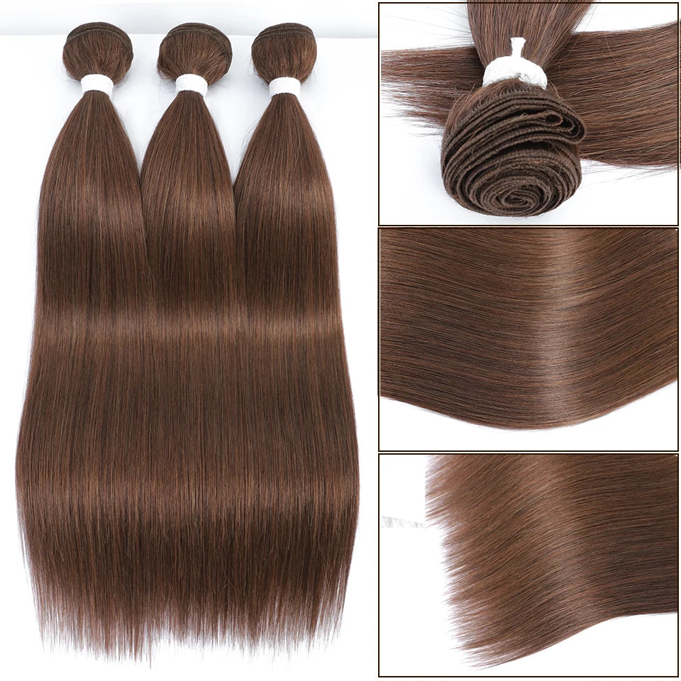 Orange Bone Straight Hair Bundles 24-32 Natural Weaving Bio Synthetic Bug Fancy