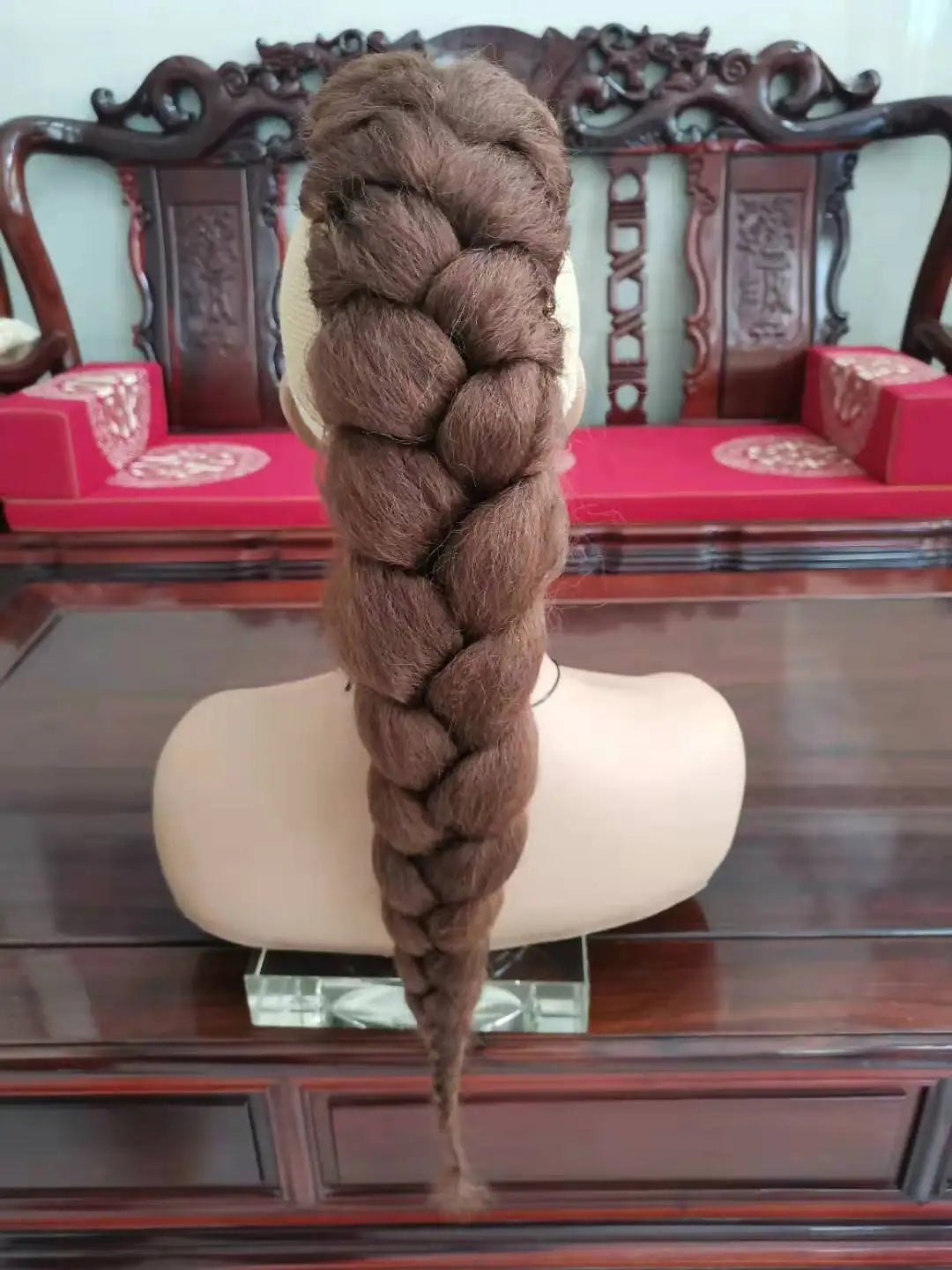 Synthetic Braided Ponytail Hair Extensions Long Length Braids Clip in Hairpieces To
