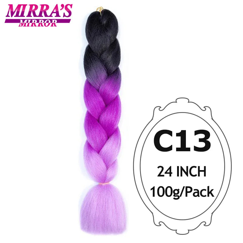 Ombre Jumbo Braiding Hair, Synthetic, 24 Inch, 6-Pack